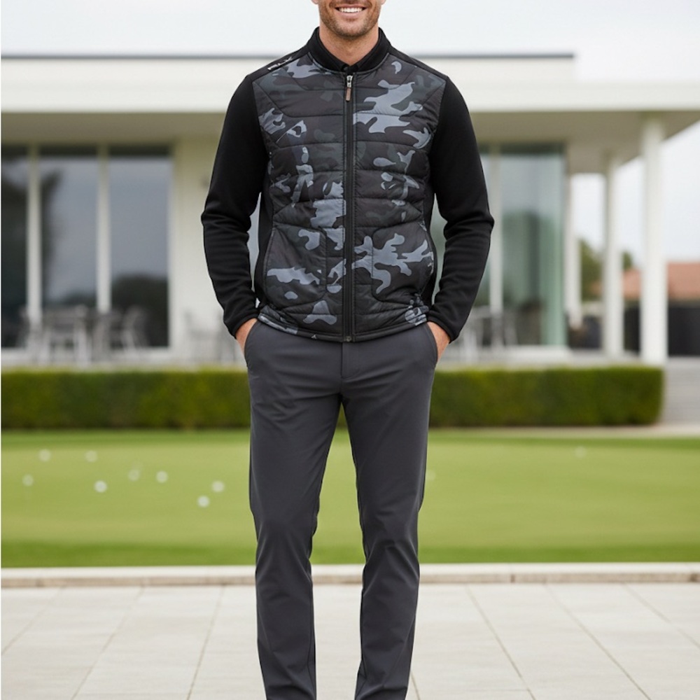 NWT RLX Ralph Lauren Golf Men's Hybrid Wool Blend Camo Jacket Black XL $278